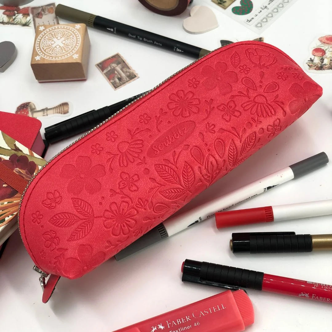 Scribblz Premium Leatherette Pencil Bag & Accessory Pouch