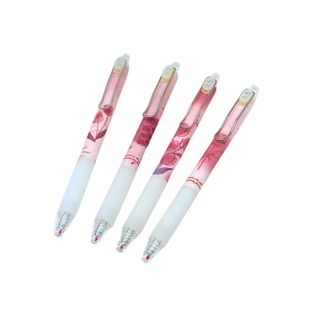 Whimsical Pink Tulips Pen Set