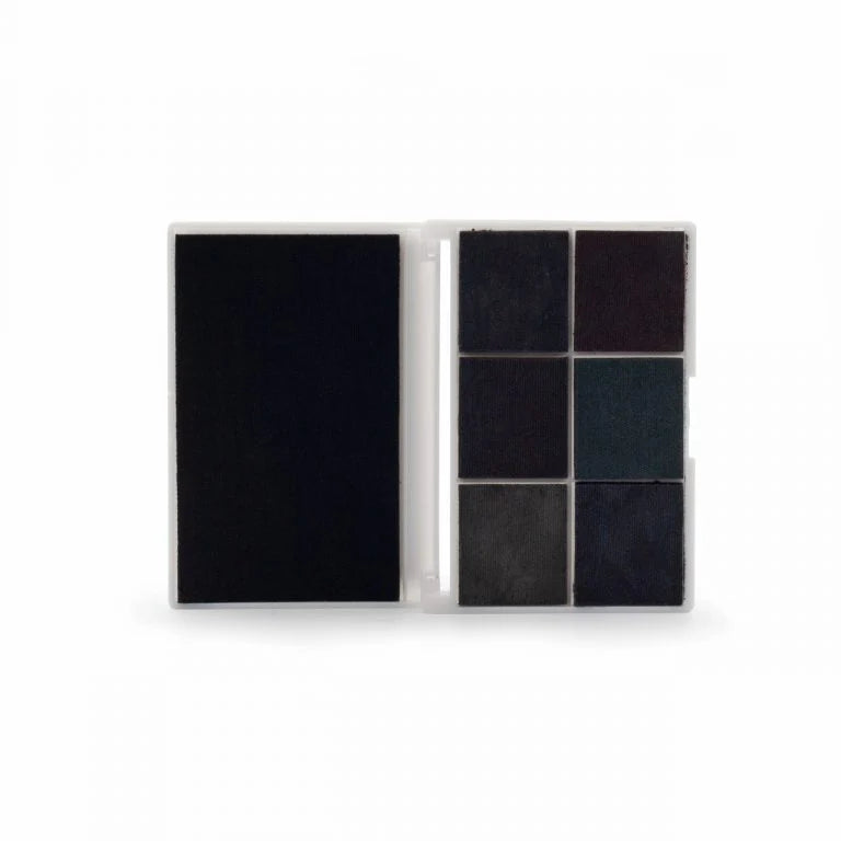 High quality Black ink pad packaging with individual pads on a white background