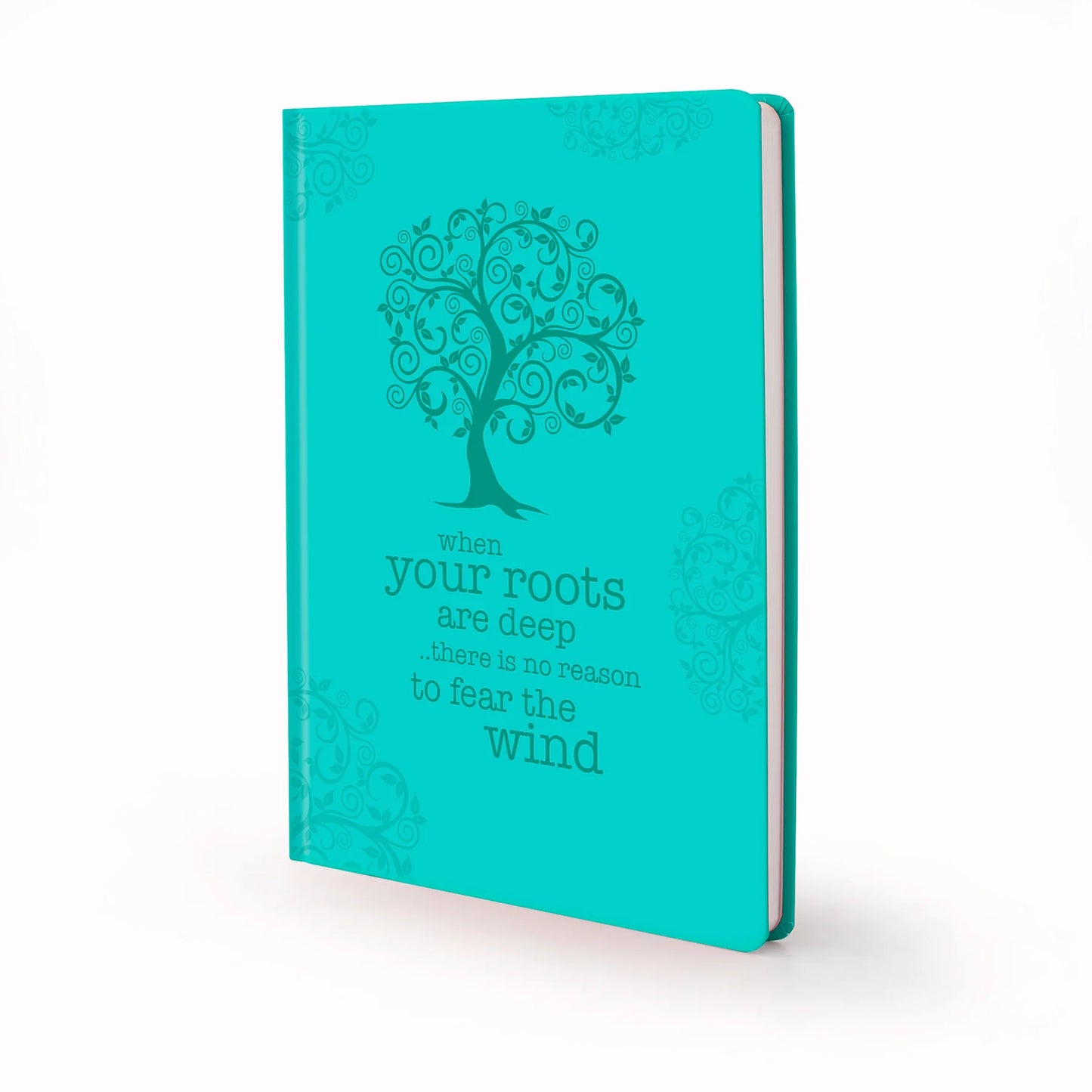 Scribblz A5 Journal with turquoise design and with motivational quote on a white background