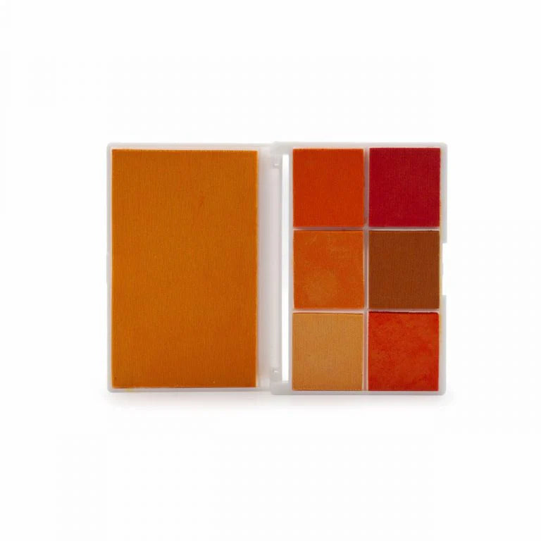 High quality Yellow ink pad packaging with individual pads on a white background