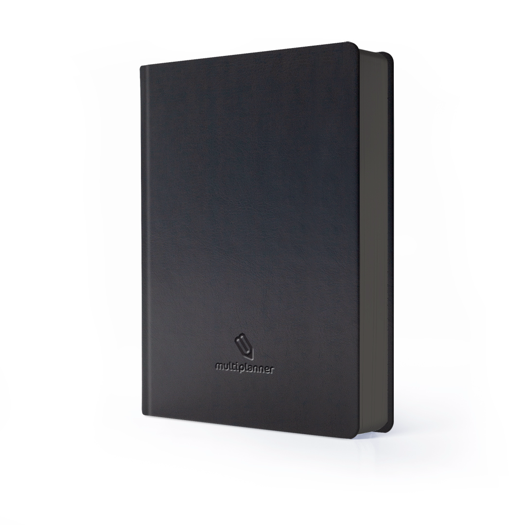 Classic Multi-Planner in Black, planner with a visible brand logo on a white background