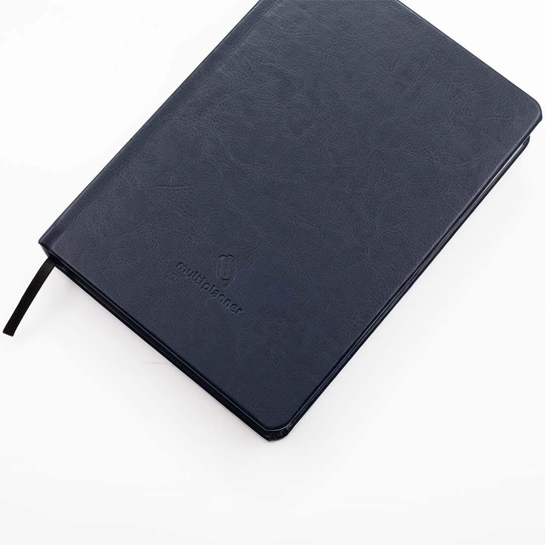 Navy multi planner with a brand logo on a white background