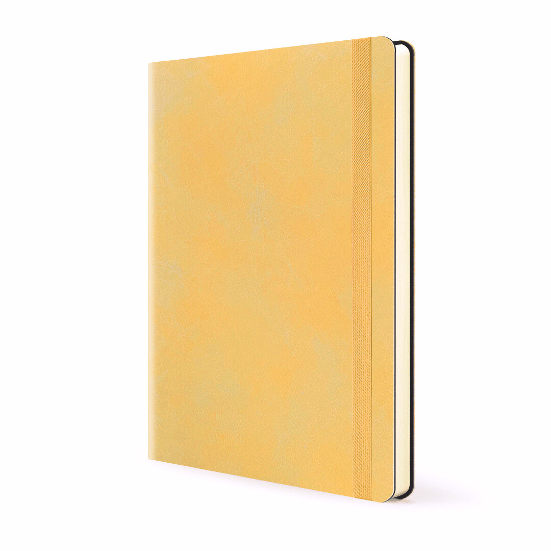 Front cover of Soft cover flexi Journal with a clementine design on a white background