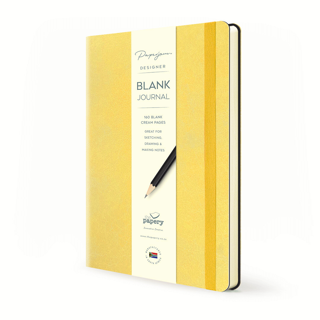 Blank pages inside Soft cover flexi Journal with a shortbread design on a white background