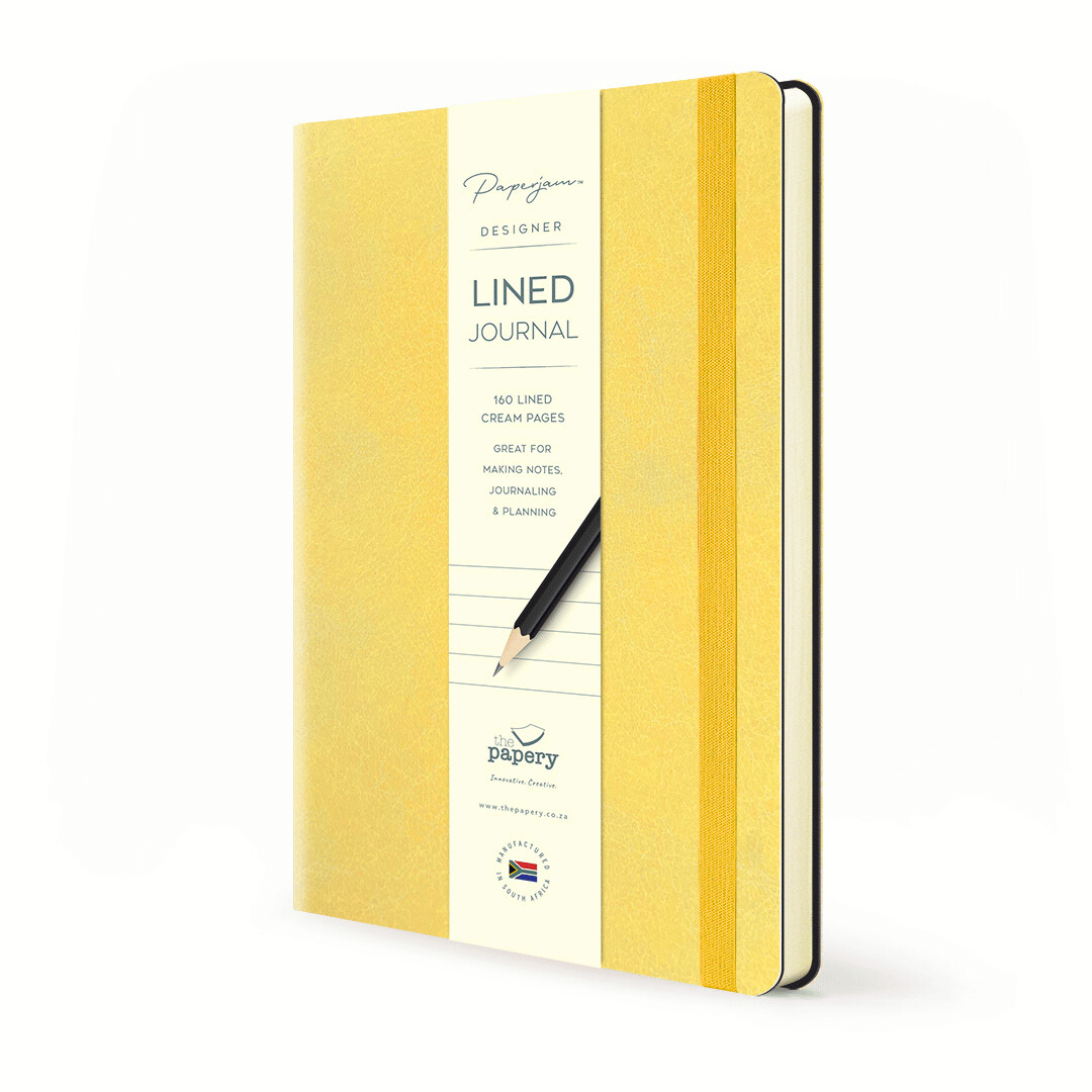 Lined pages inside Soft cover flexi Journal with a shortbread design on a white background