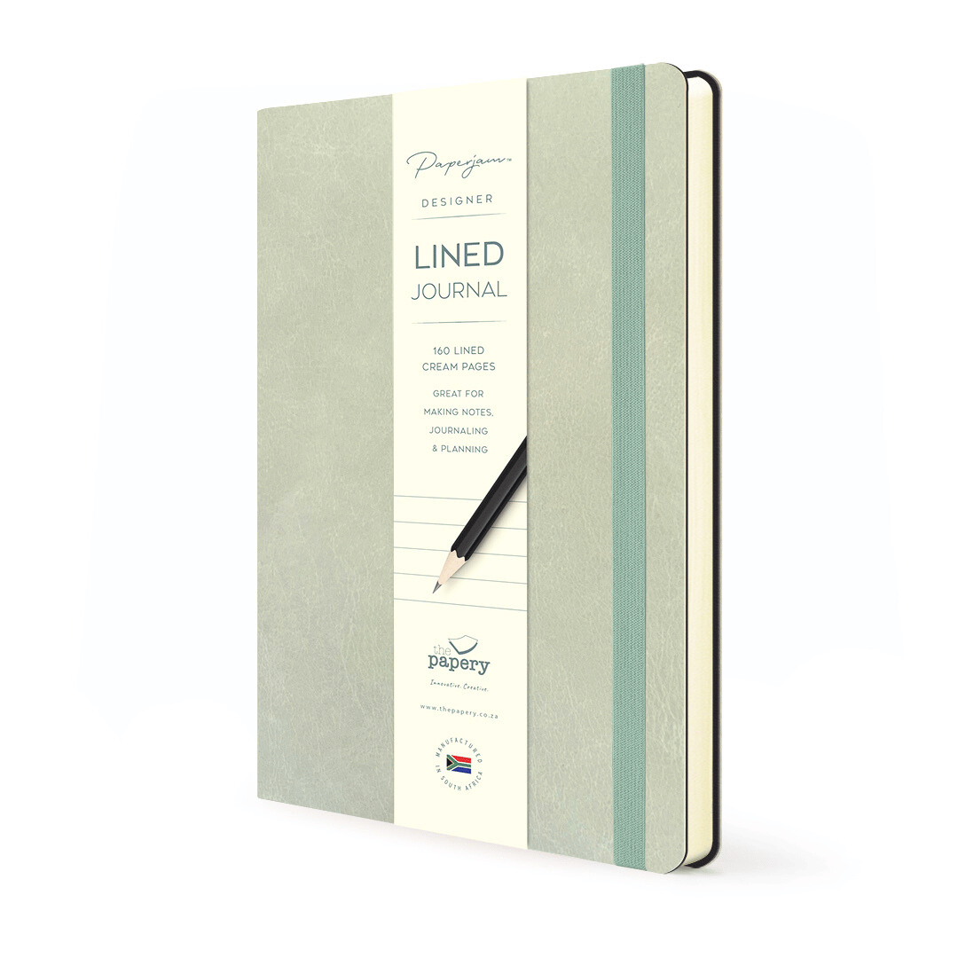 Lined pages inside Soft cover flexi Journal with a truffle design on a white background