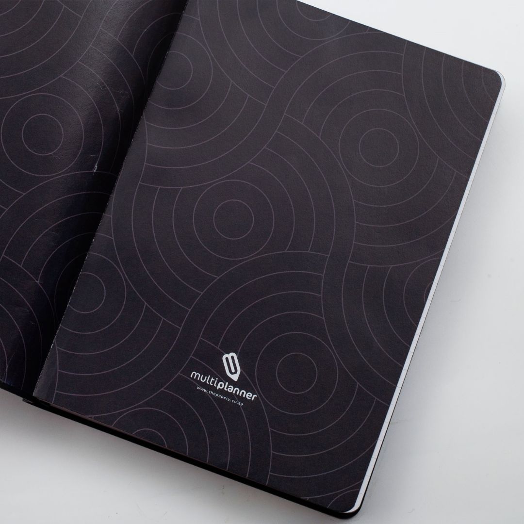 Flexi Multi-Planner in black end papers on a white background