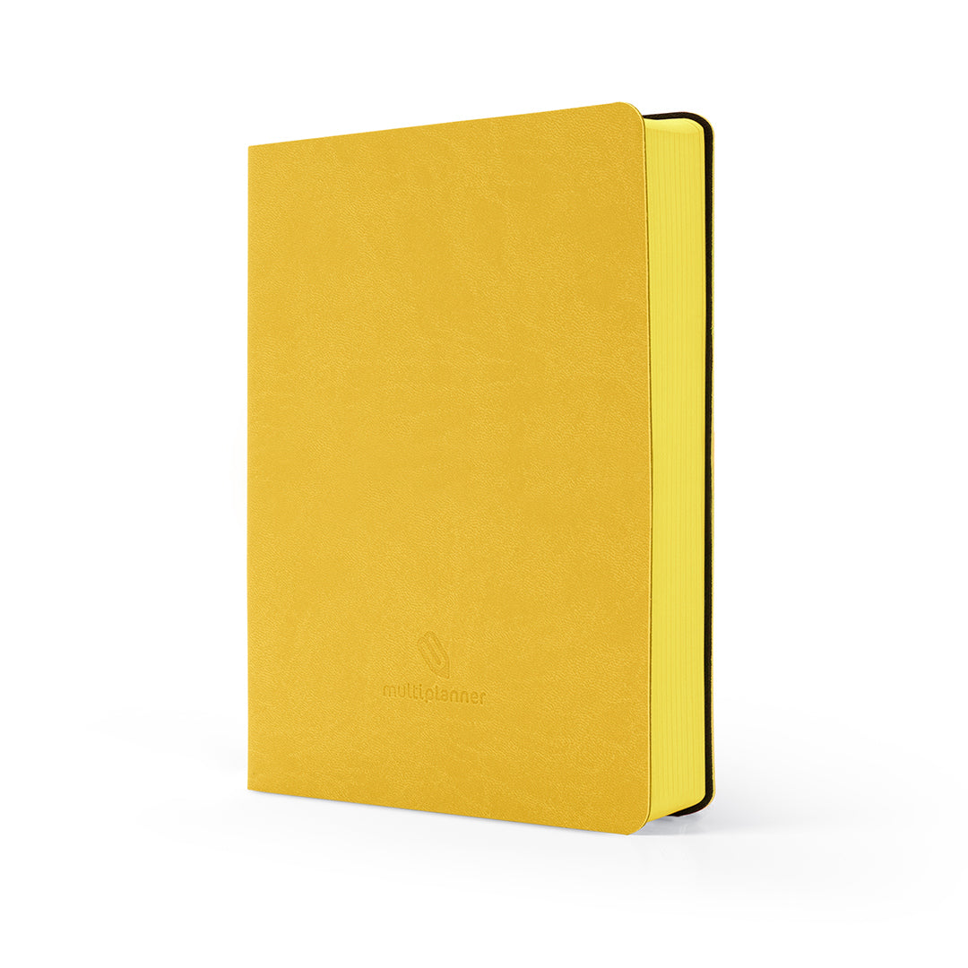 Flexi Multi-Planner in buttercup yellow leatherette with a visible brand logo on a white background