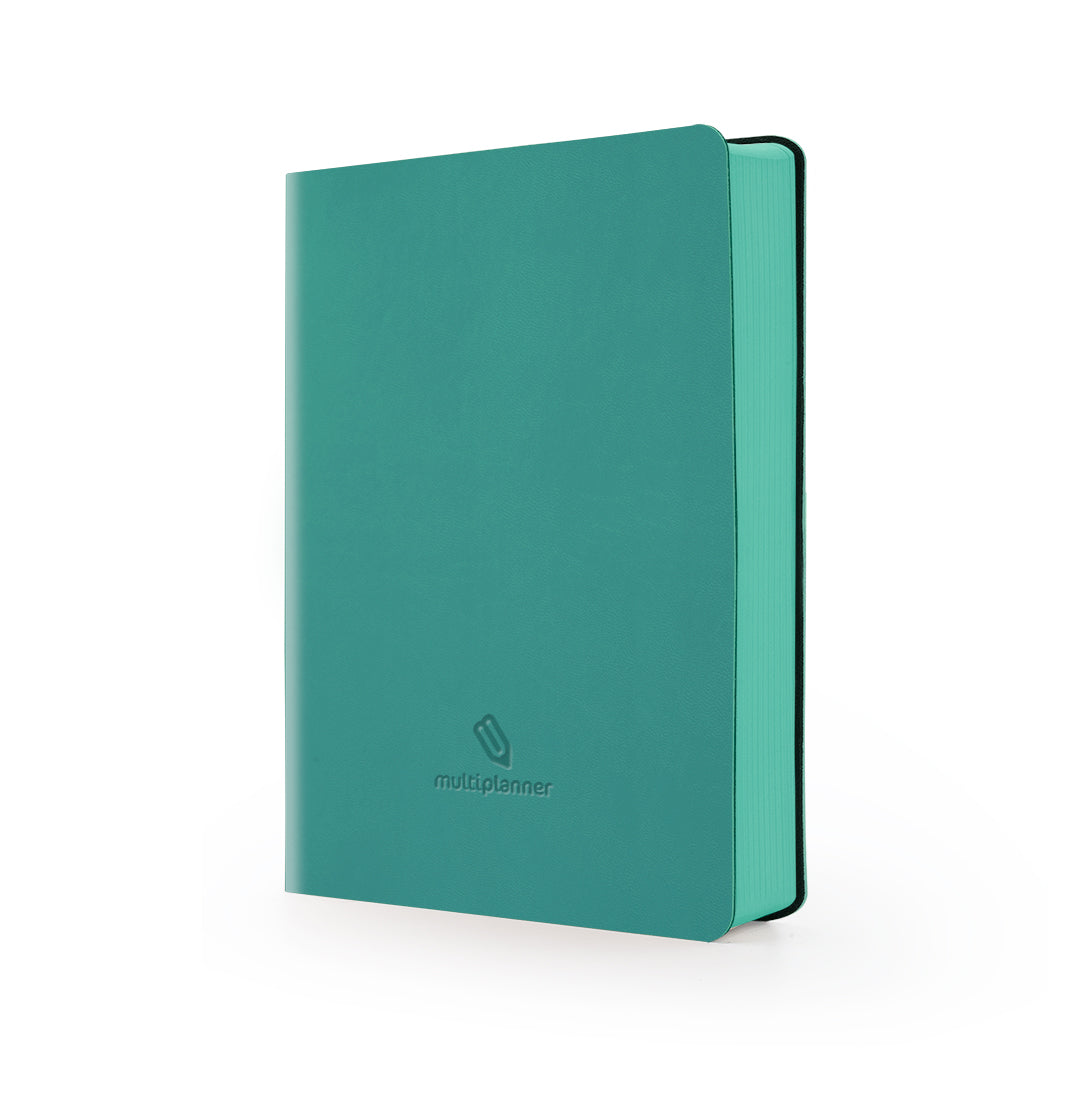 Flexi Multi-Planner in emerald leatherette with a visible brand logo on a white background