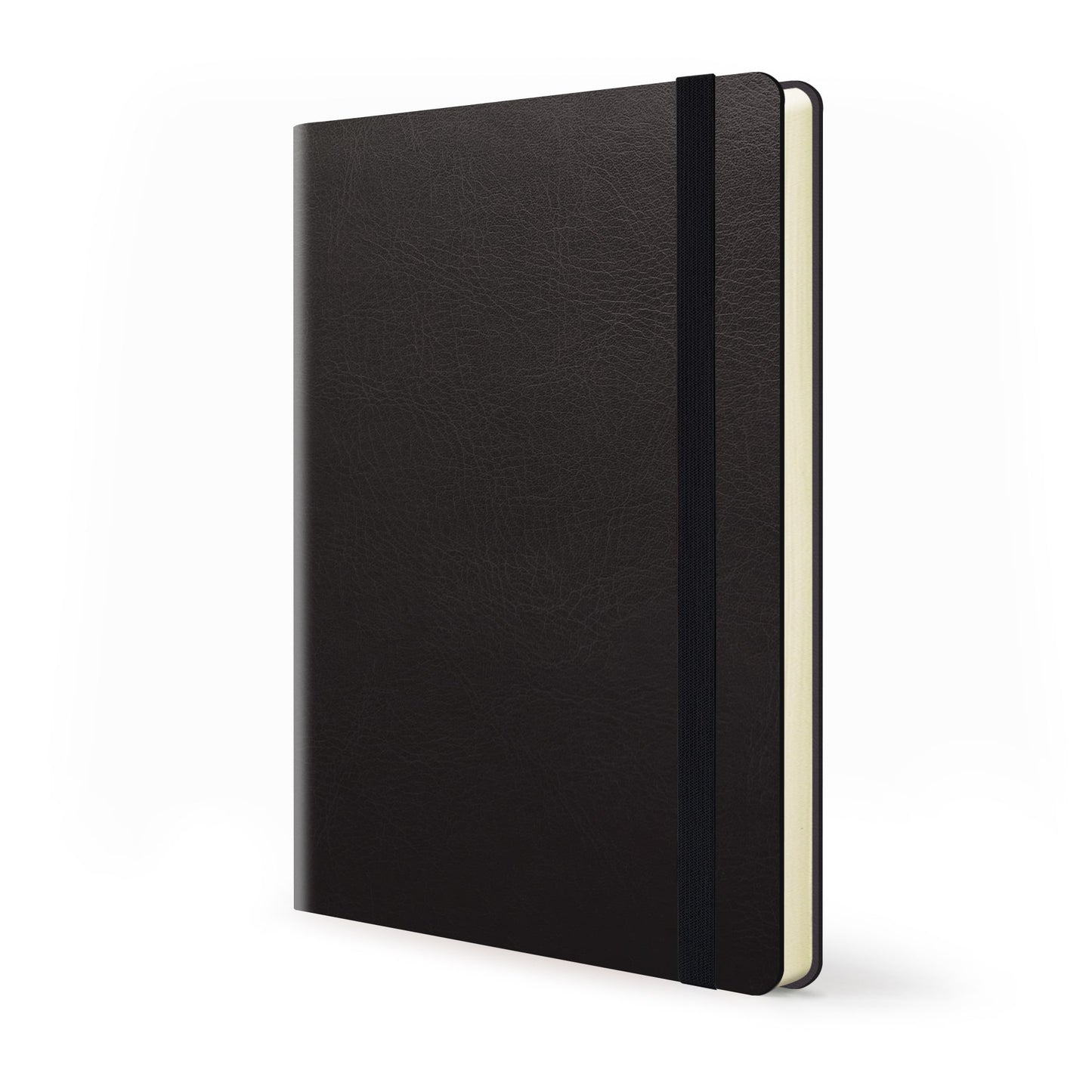 Front cover of Soft cover flexi Journal with a black design on a white background
