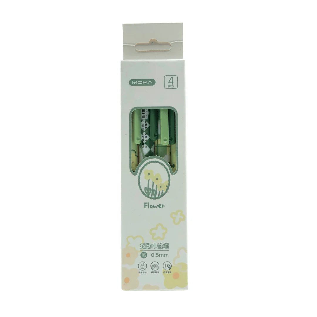 Matcha Green Pen Set Packaged stationery item with a green pens and matcha design on a white background