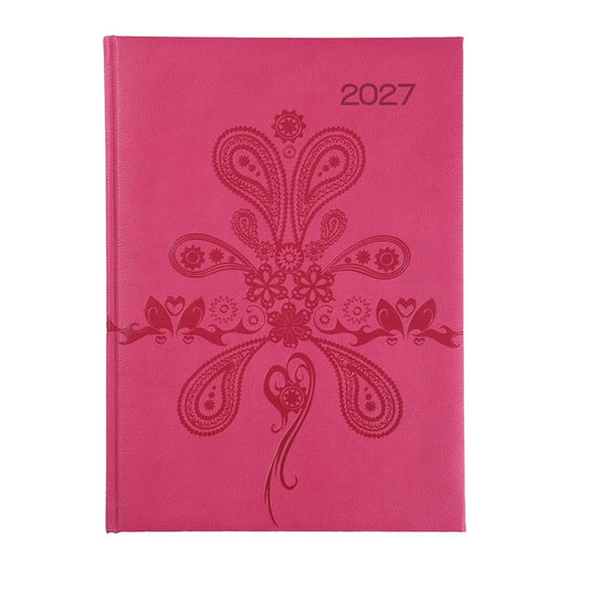 Executive Nappa A4 Daily Diary 2027 | Premium Debossed Padded Hardcover