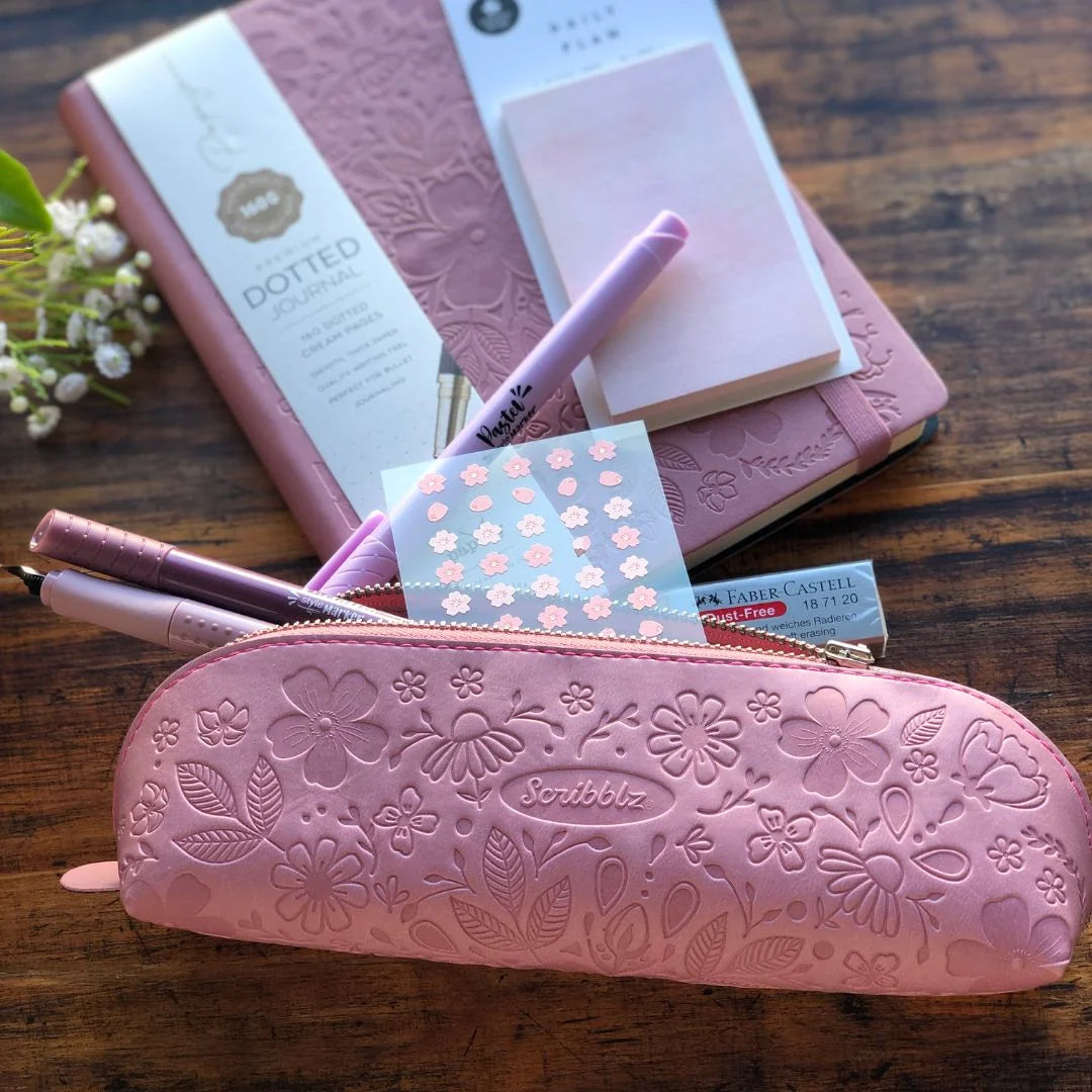 Scribblz Premium Leatherette Pencil Bag & Accessory Pouch