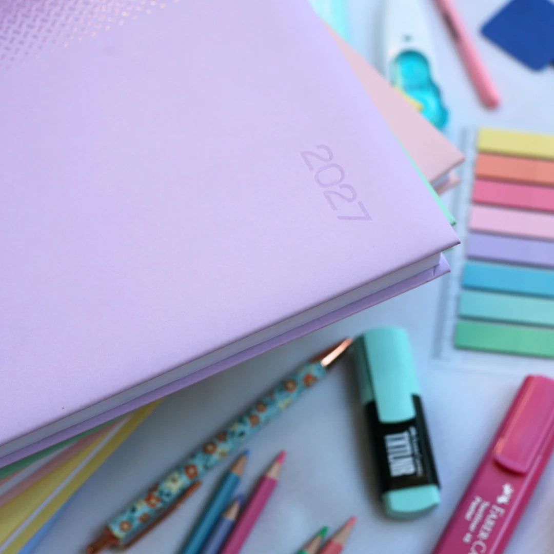 Executive Pastel 2027 A4 Page-a-Day Diary | Premium Padded Hardcover Planner with 15-Min Appointments
