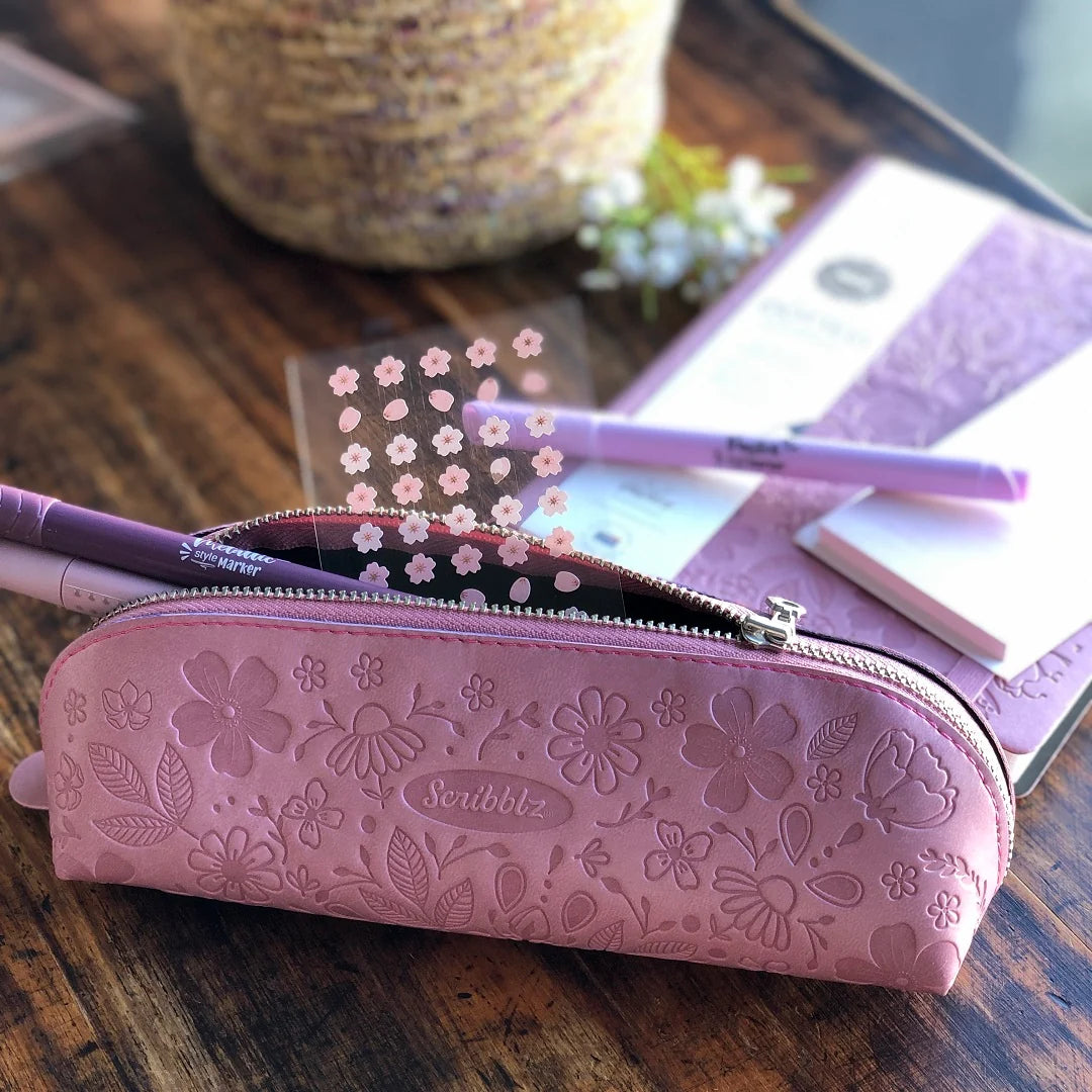 Scribblz Premium Leatherette Pencil Bag & Accessory Pouch
