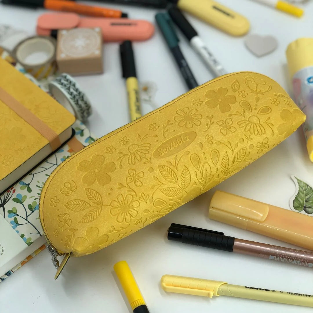 Scribblz Premium Leatherette Pencil Bag & Accessory Pouch