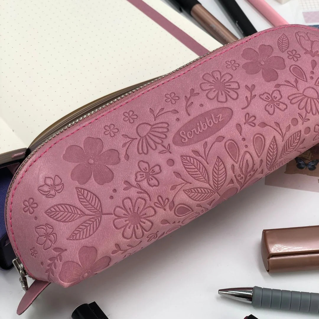 Scribblz Premium Leatherette Pencil Bag & Accessory Pouch