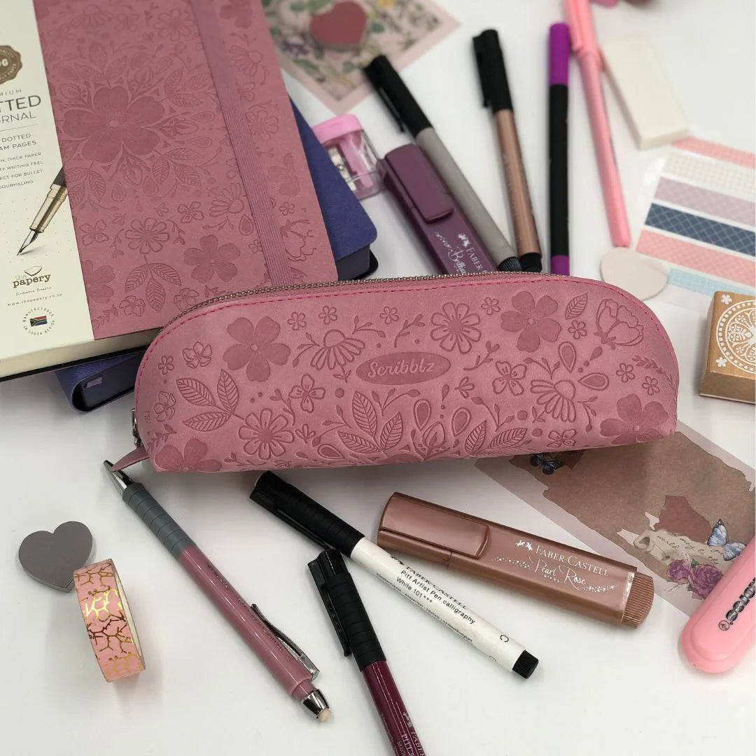 Scribblz Premium Leatherette Pencil Bag & Accessory Pouch