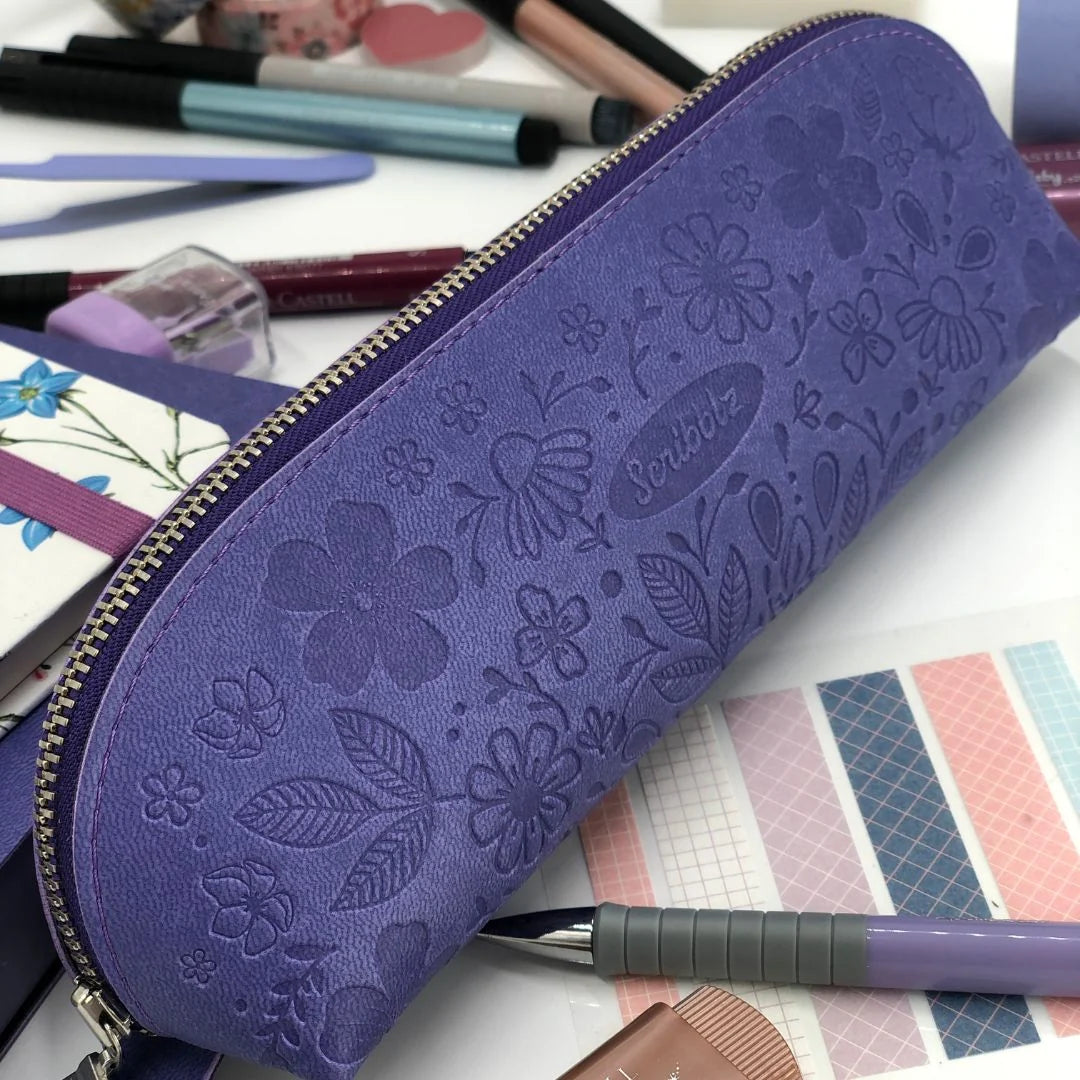 Scribblz Premium Leatherette Pencil Bag & Accessory Pouch