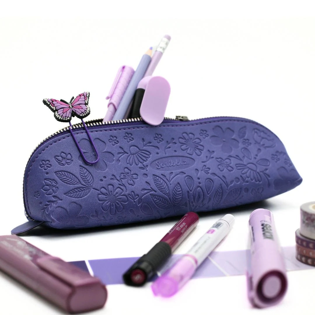 Scribblz Premium Leatherette Pencil Bag & Accessory Pouch