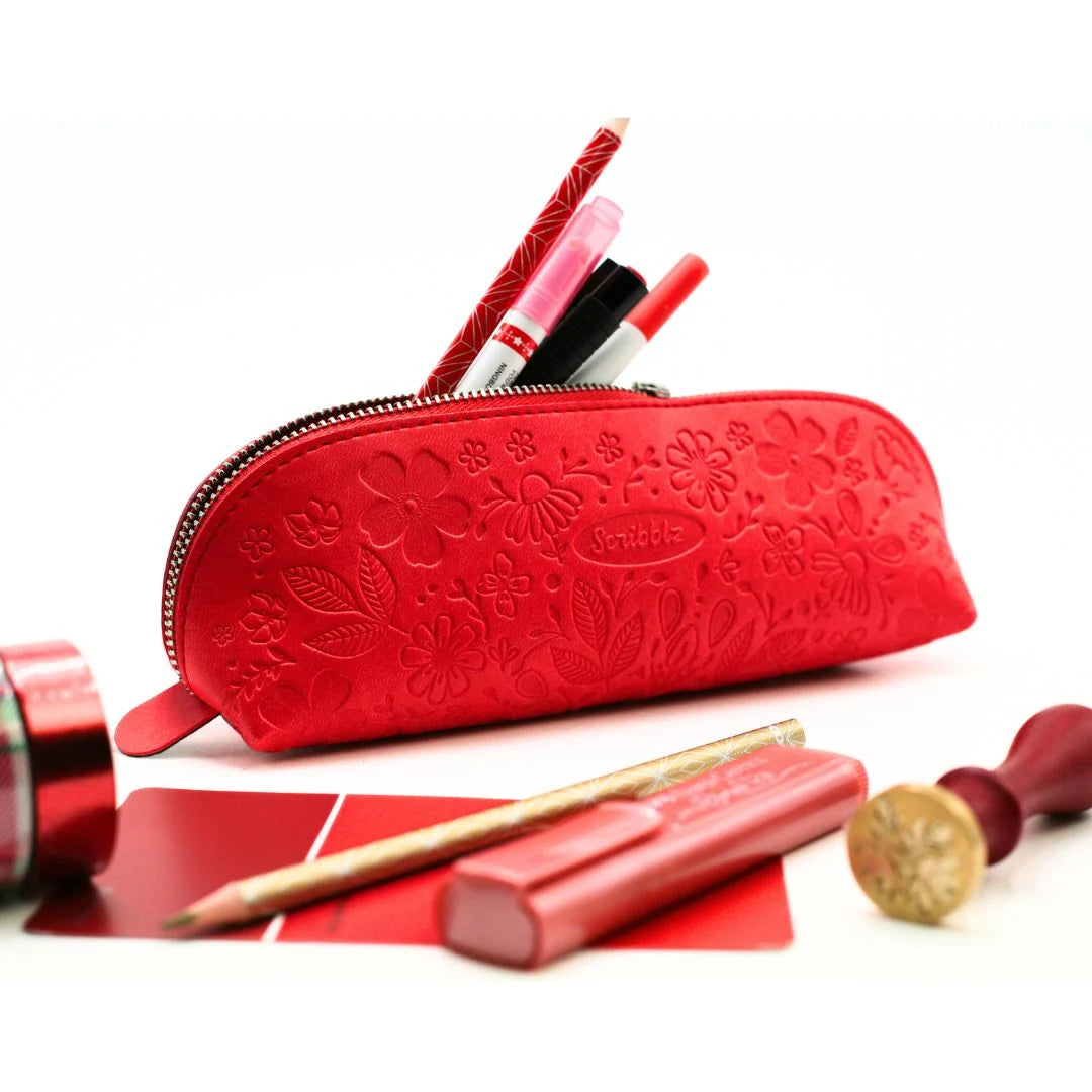 Scribblz Premium Leatherette Pencil Bag & Accessory Pouch