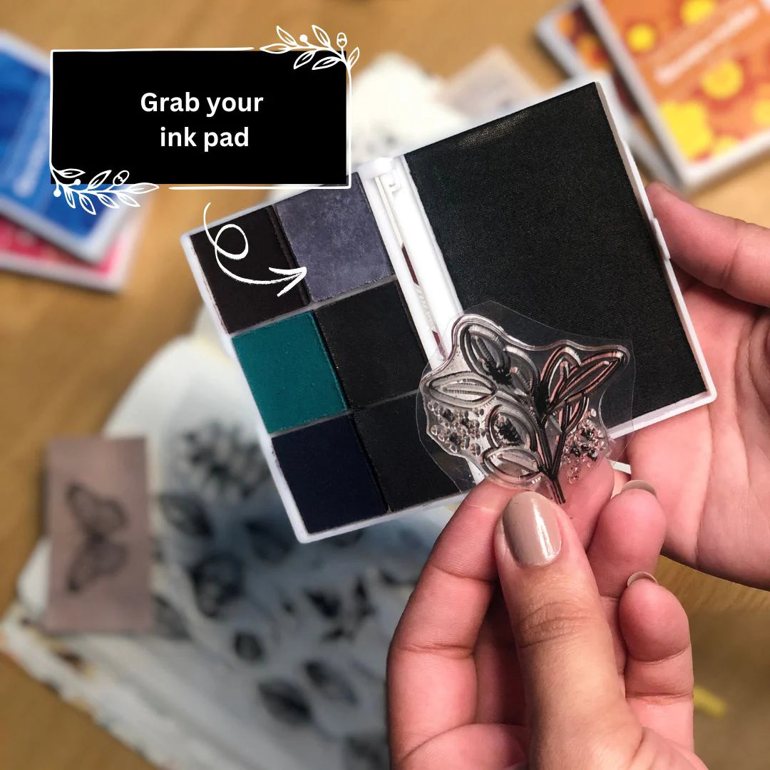 Step to use ink pad by grabbing your ink pad