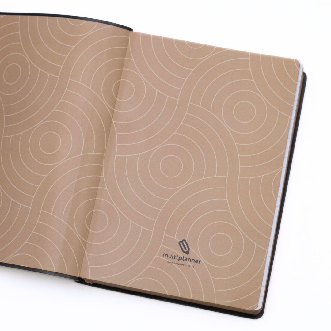 Flexi Multi-Planner in tan end papers on a white background