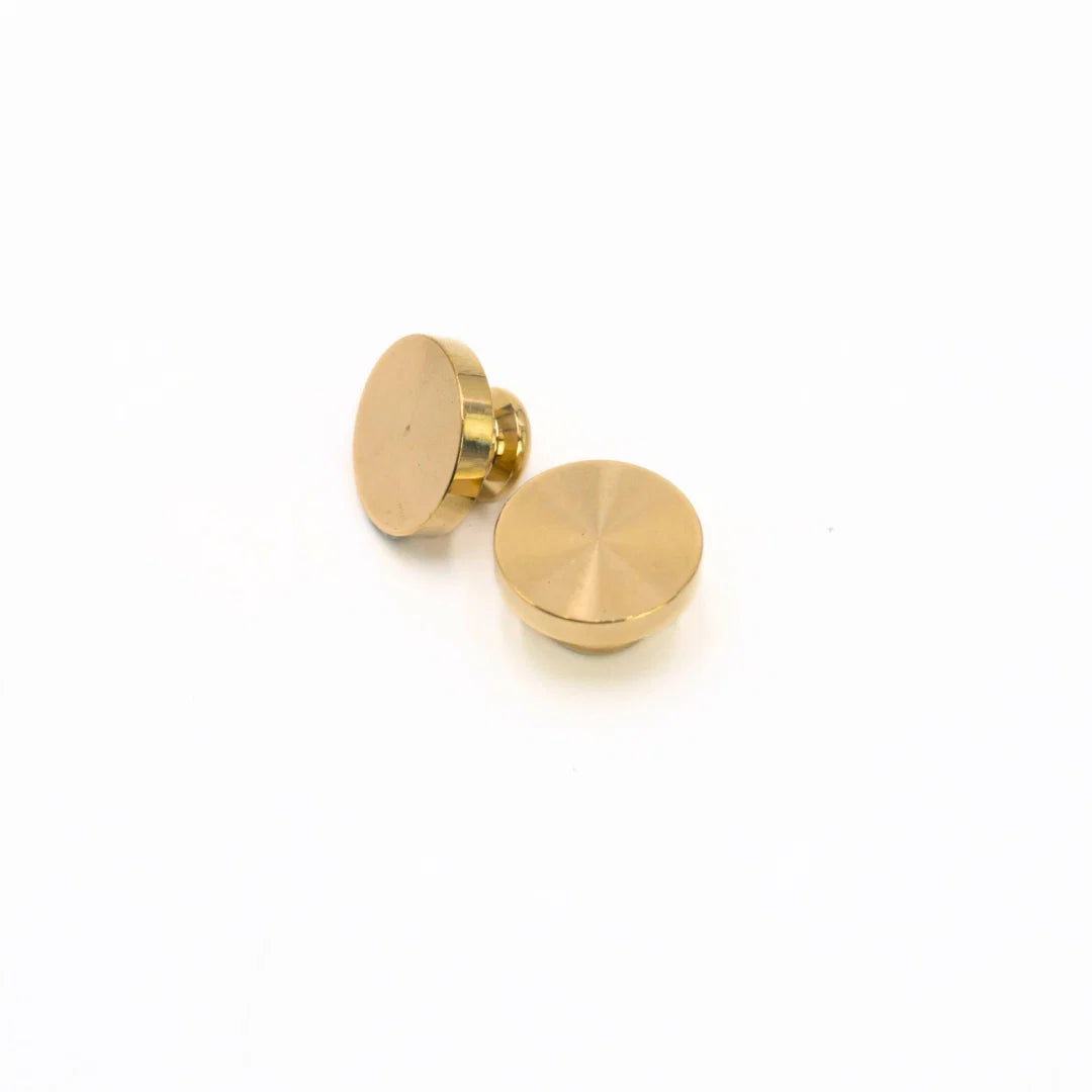 Flat Round Gold stamp-seal on a white background