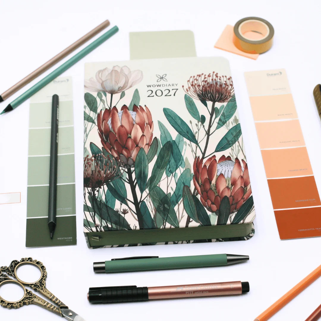 WOW Diary 2027 | A5 Textured Designed Hardcover Lifestyle, Work & Goal Planner